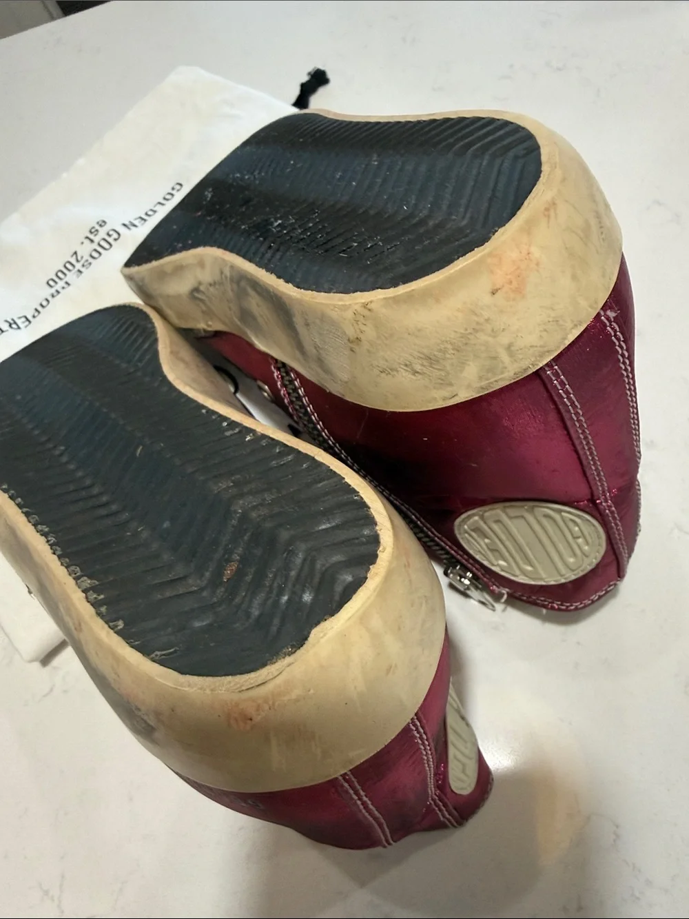 Golden Goose Francy Metallic Fuchsia High-Top Sneakers Sz. 8 w/ Dustbag
